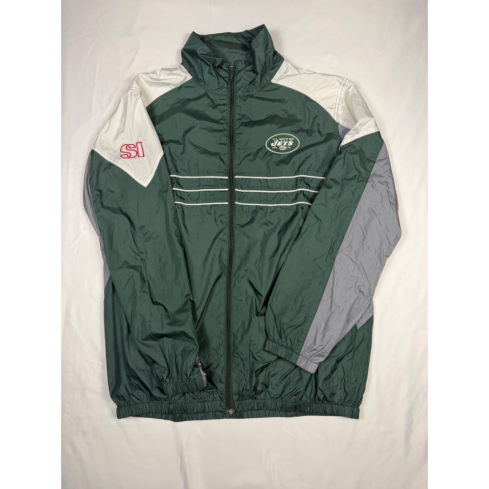 NFL New York Jets Green White Gray Windbreaker